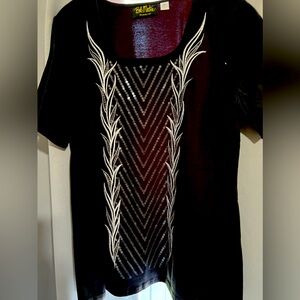 Bob Mackie wearable art sequined top medium, like new